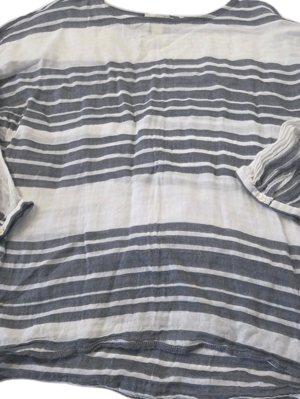 Loft Small Lightweight Striped Oversized Top - Blue & White